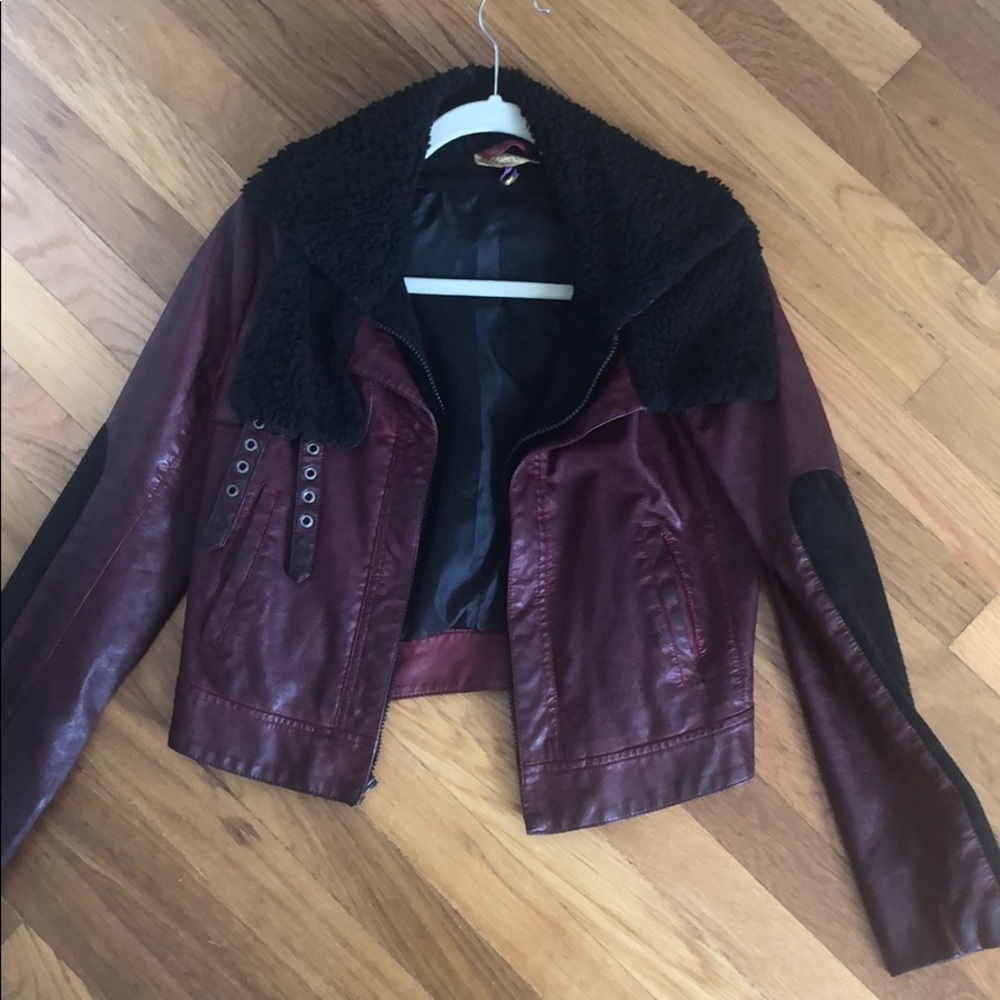 Cropped Moto Leather Jacket